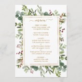 ボタニカルグリーンリークリスマスホリデー結婚金ゴールド メニュー (正面)