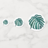 ボタニカルグリーンリーフトロピカルパーティー紙吹雪 コンフェッティ (裏面)