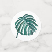 ボタニカルグリーンリーフトロピカルパーティー紙吹雪 コンフェッティ (スモール正面)