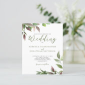 ボタニカルグリーンリーフバジェット結婚式招待状 (スタンド正面)