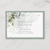 ボタニカルグリーンリーフローラコロナウイルス詳細 エンクロージャーカード (正面)