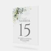 ボタニカルグリーンリーフローラ水彩披露宴 アクリルサイン (傾斜)