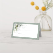 ボタニカルグリーンリーフローラ水彩披露宴 プレイスカード (正面)