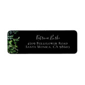 ボタニカルグリーンリーブラック差出人住所 ラベル (正面)