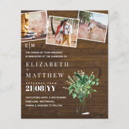 ボタニカルグリーンリーリーリーフ結婚式招待状予算