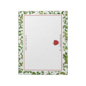 ボタニカルグリーンリーレッドアップル先生 ノートパッド (回転)