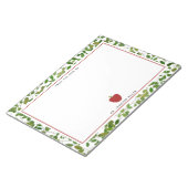 ボタニカルグリーンリーレッドアップル先生 ノートパッド (アングル)