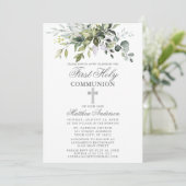 ボタニカルグリーンリー第1コミュニオンシルバー 招待状 (スタンド正面)