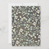 ボタニカルグリーンリー素朴カントリーブライダルシャワー 招待状 (裏面)