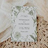 ボタニカルグリーンリー結婚式招待状 招待状