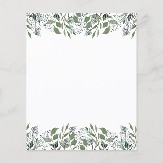 ボタニカルグリーンリー金ゴールドフレームブライダルシャワー (裏面)