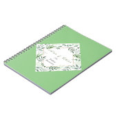 ボタニカルグリーン結婚のギフトスパイラル写真ノート ノートブック (左側)