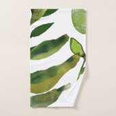 ボタニカルグリーン葉ミニマルシンプル バスタオルセット (ハンドタオル)