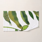 ボタニカルグリーン葉ミニマルシンプル バスタオルセット (ハンドタオル)