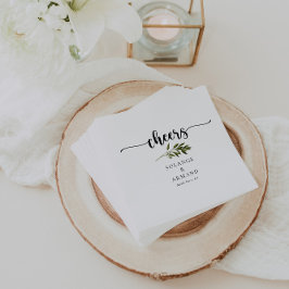 ボタニカルグリーン葉結婚応援ナプキン スタンダードカクテルナプキン