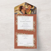 ボタニカルグリーン離れズテラ結婚コッタ オールインワン招待状 (内側)