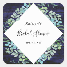 ボタニカルグリーン ユーカリ ブライダルシャワー スクエアシール