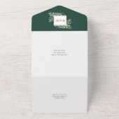 ボタニカルグリーン 葉 エメラルド ウェディング オールインワン招待状
