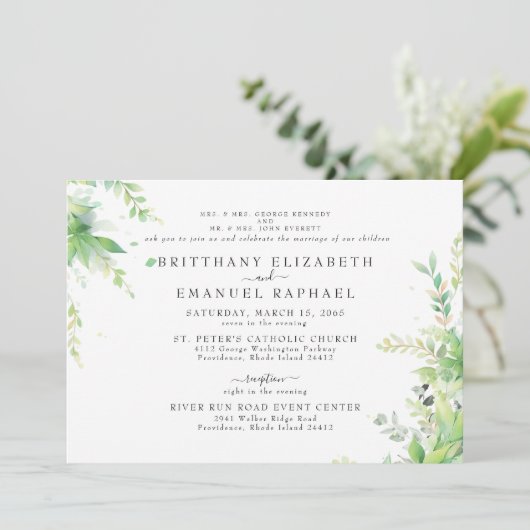 ボタニカルグレース横置き結婚の2会場 招待状 (スタンド正面)