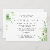 ボタニカルグレース横置き結婚の2会場 招待状 (正面/裏面)