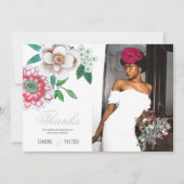 ボタニカルグレーピンクグリーン感謝していフローラ セーブザデート (正面)