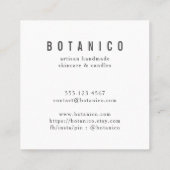 ボタニカルグレーホワイトフローラクシンプルラシースクエア スクエア名刺 (裏面)