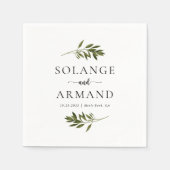 ボタニカルグ葉ロン結婚ズのナプキン スタンダードカクテルナプキン (正面)