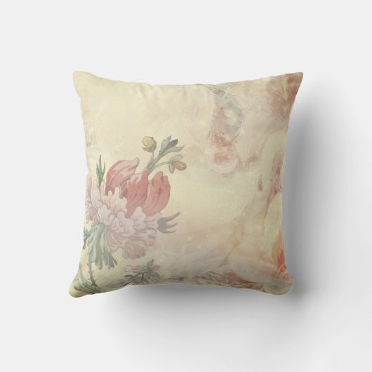 ボタニカルコテエレガントーコアフローラ |アイボリー クッション (裏面)