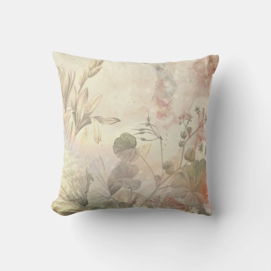 ボタニカルコテスタイリッシューコアフローラ |アイボリー クッション (正面)