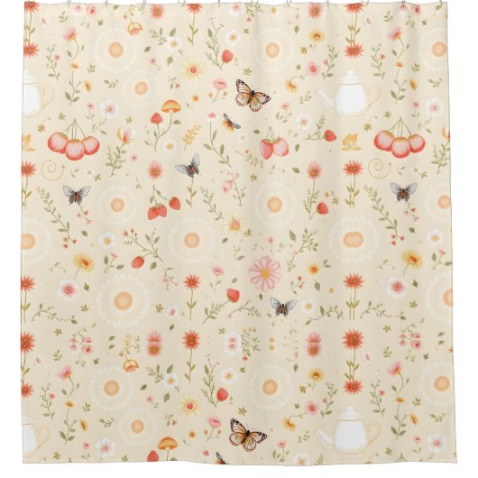 ボタニカルコテージシャワーカーテン シャワーカーテン (正面)