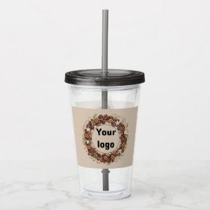 ボタニカルコーヒービーンリースカスタムロゴ アクリルタンブラー
