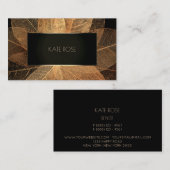 ボタニカルゴールデンフォイルブラックチャンペーンフレームVip 名刺 (正面/裏面)