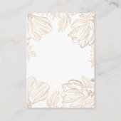 ボタニカルゴールデンフローラQRコードウェディングRSVP エンクロージャーカード (裏面)