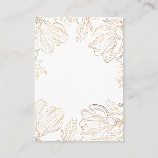 ボタニカルゴールデンフローラQRコードウェディングRSVP エンクロージャーカード (裏面)