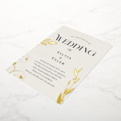 ボタニカルゴールド結婚フォイル 箔招待状 (回転した状態)