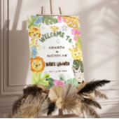 ボタニカルサファリ動物かわいい赤ちゃんシャワーへようこそ ポスター