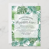 ボタニカルサマーウォーターカラーブライダルシャワー 招待状 (正面)