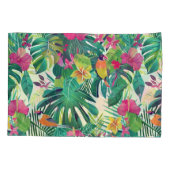 ボタニカルサマーグリーンリー花模様 枕カバー (裏面)