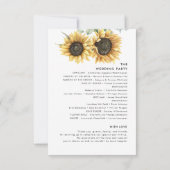 ボタニカルサンフラワーグリーン結婚式 プログラム (裏面)