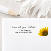 ボタニカルサンフラワーシンプルエレガント差出人住所 ラベル (インサイチュ)