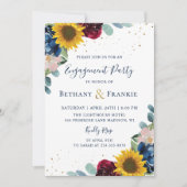 ボタニカルサンフラワーフローラ婚約パーティ 招待状 (正面)