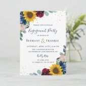 ボタニカルサンフラワーフローラ婚約パーティ 招待状 (スタンド正面)