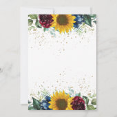 ボタニカルサンフラワーフローラ婚約パーティ 招待状 (裏面)