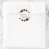 ボタニカルサンフラワーフローラ結婚式の引き出物 ラウンドシール (バッグ)