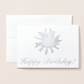 ボタニカルサンフラワー最高のフレンド誕生日 箔カード (封筒付き正面)