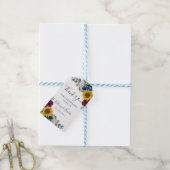 ボタニカルサンフラワー結婚フローラの感謝 ギフトタグ (より糸付き)