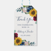 ボタニカルサンフラワー結婚フローラの感謝 ギフトタグ (正面)