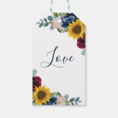 ボタニカルサンフラワー結婚フローラの感謝 ギフトタグ (裏面)