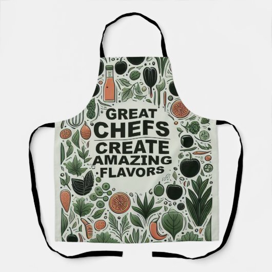 ボタニカルシェフズキッチンアツェタイポグラフィ エプロン (正面)