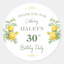 ボタニカルシックイエロー&グリーンフローラ30th Birthday